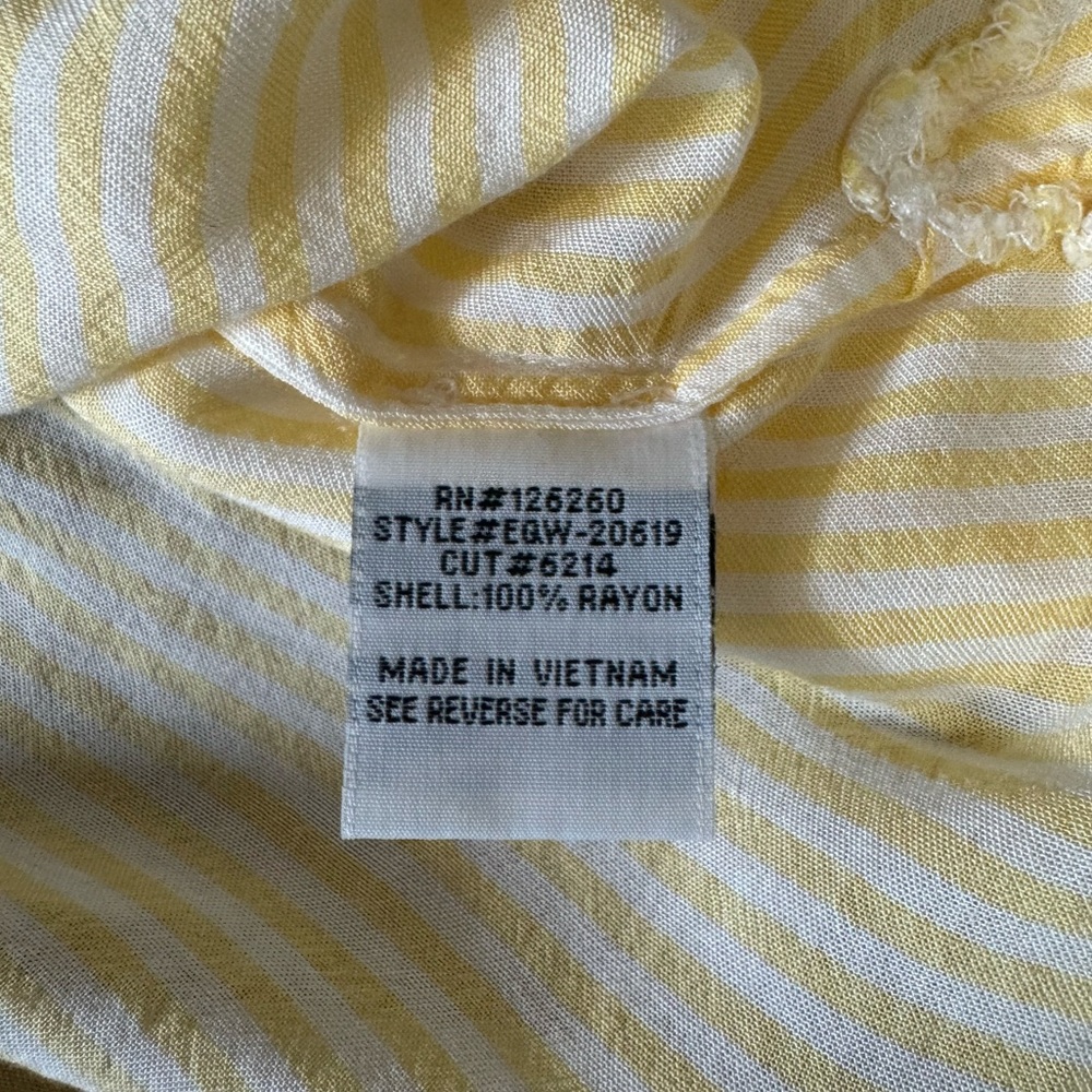 Yellow and White Striped Button up Blouse - Picture 4 of 8